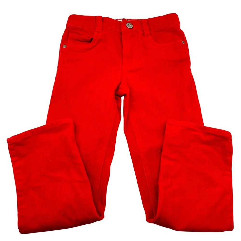 Boden‎ Kids 6/116cm Red/Orange Corduroy Pants Adjustable Waist Casual School EUC
